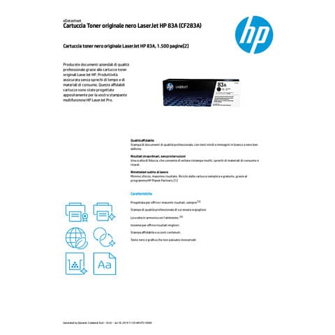 Toner 83A HP nero  CF283A